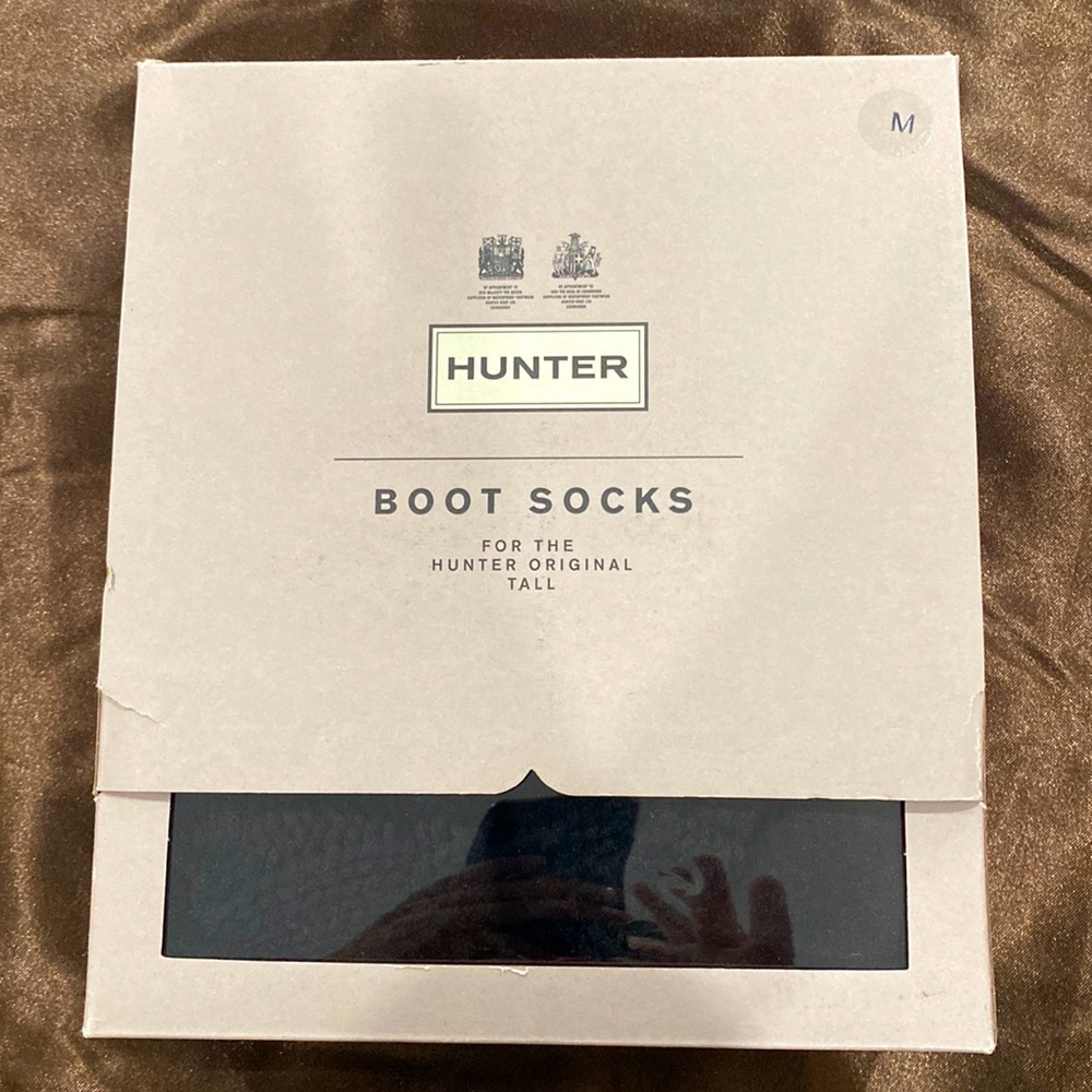 Beautiful long black winter Hunter boot socks